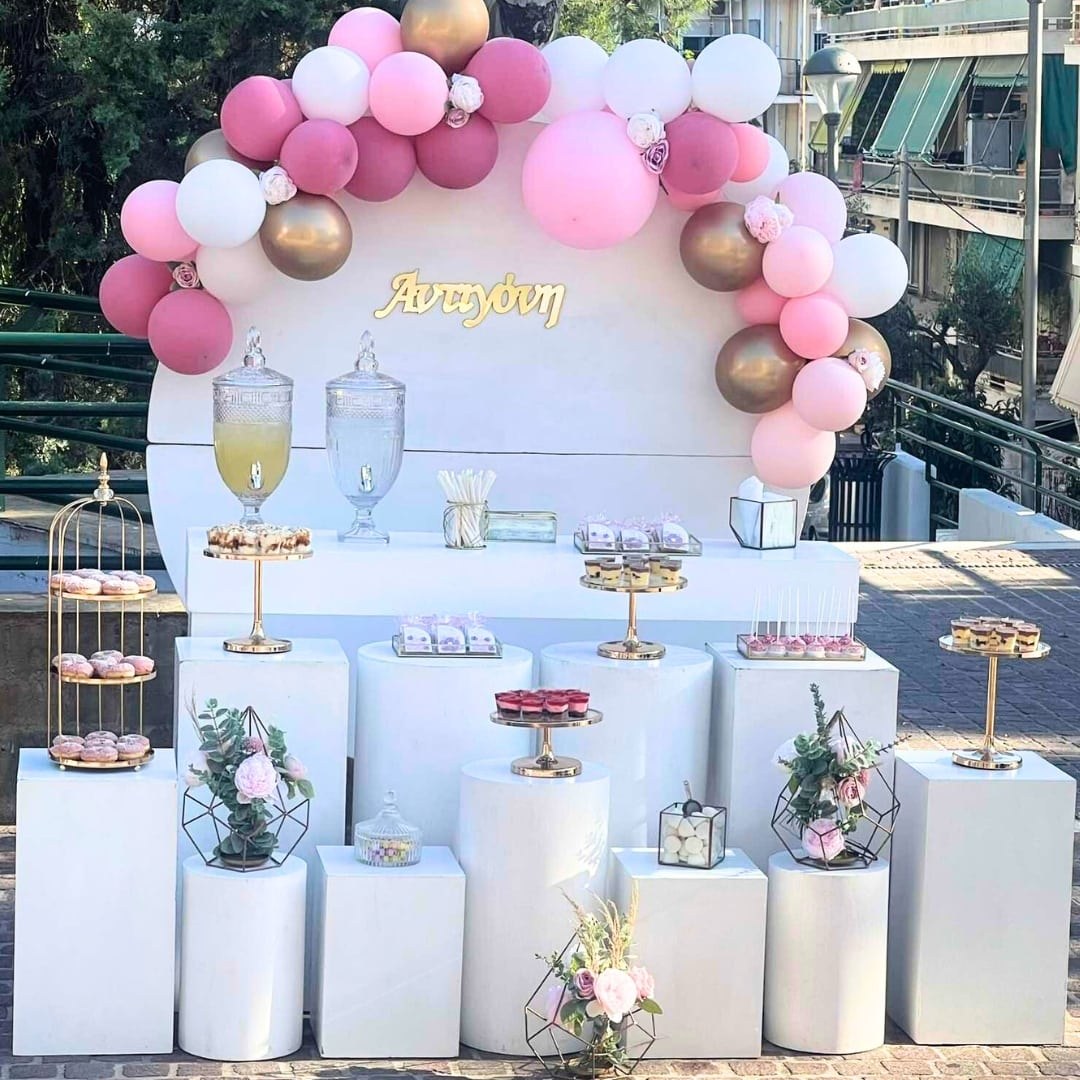 Candy bar βάπτισης για κορίτσι με μπαλόνια