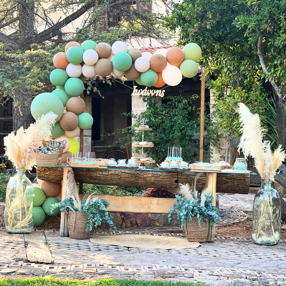 Rustic candy bar βάπτισης για αγόρι