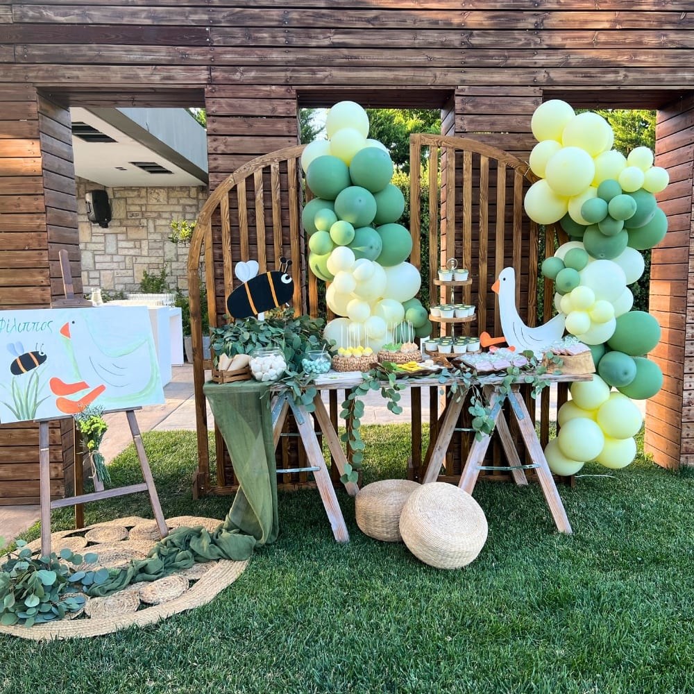 Candy bar βάπτισης για αγόρι με θέμα την χήνα