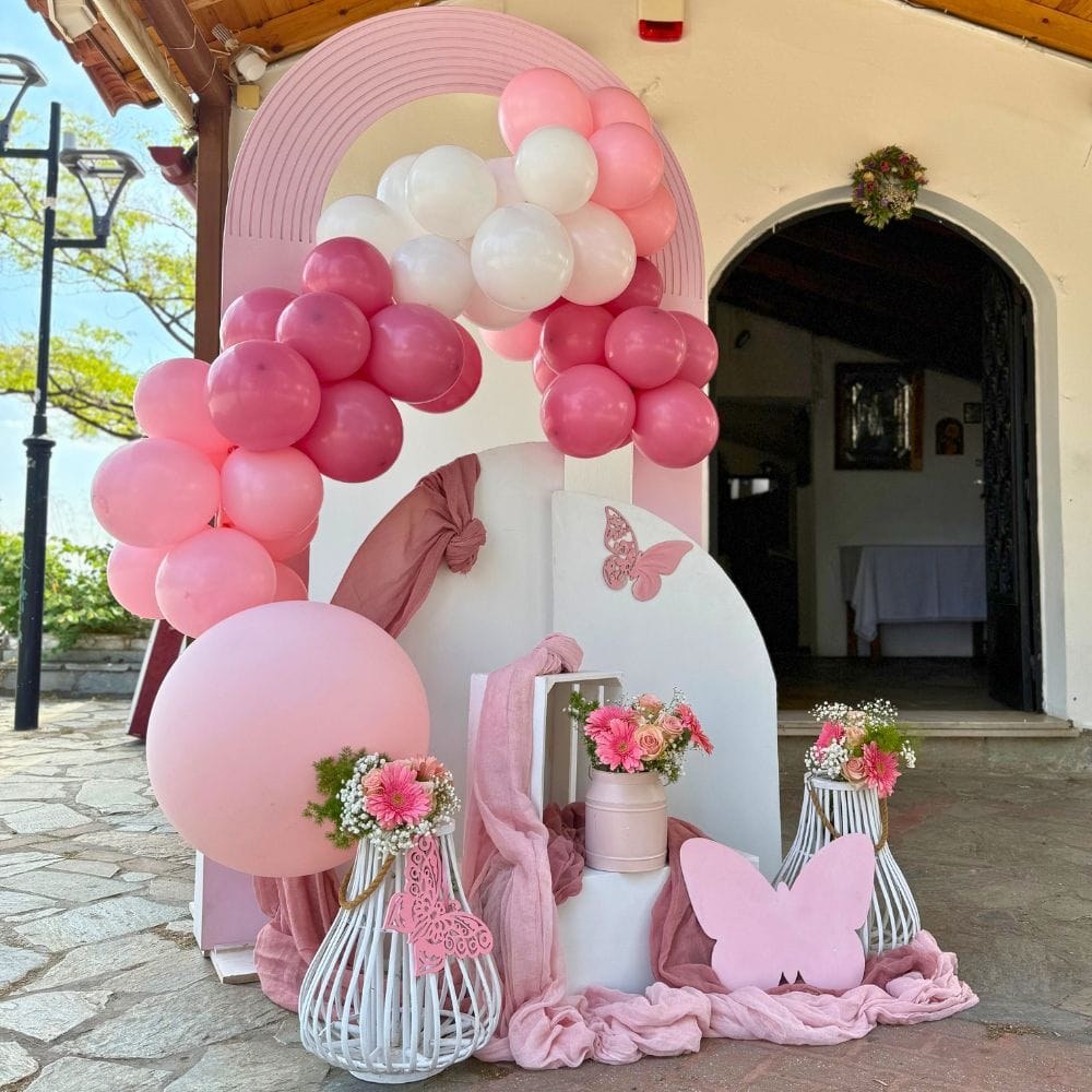 Στολισμός βάπτισης για κορίτσι με θέμα πεταλούδα