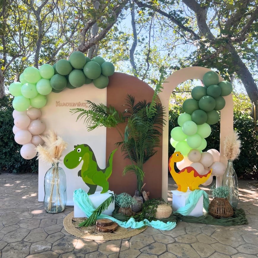 Στολισμός βάπτισης για αγόρι με θέμα δεινόσαυρος