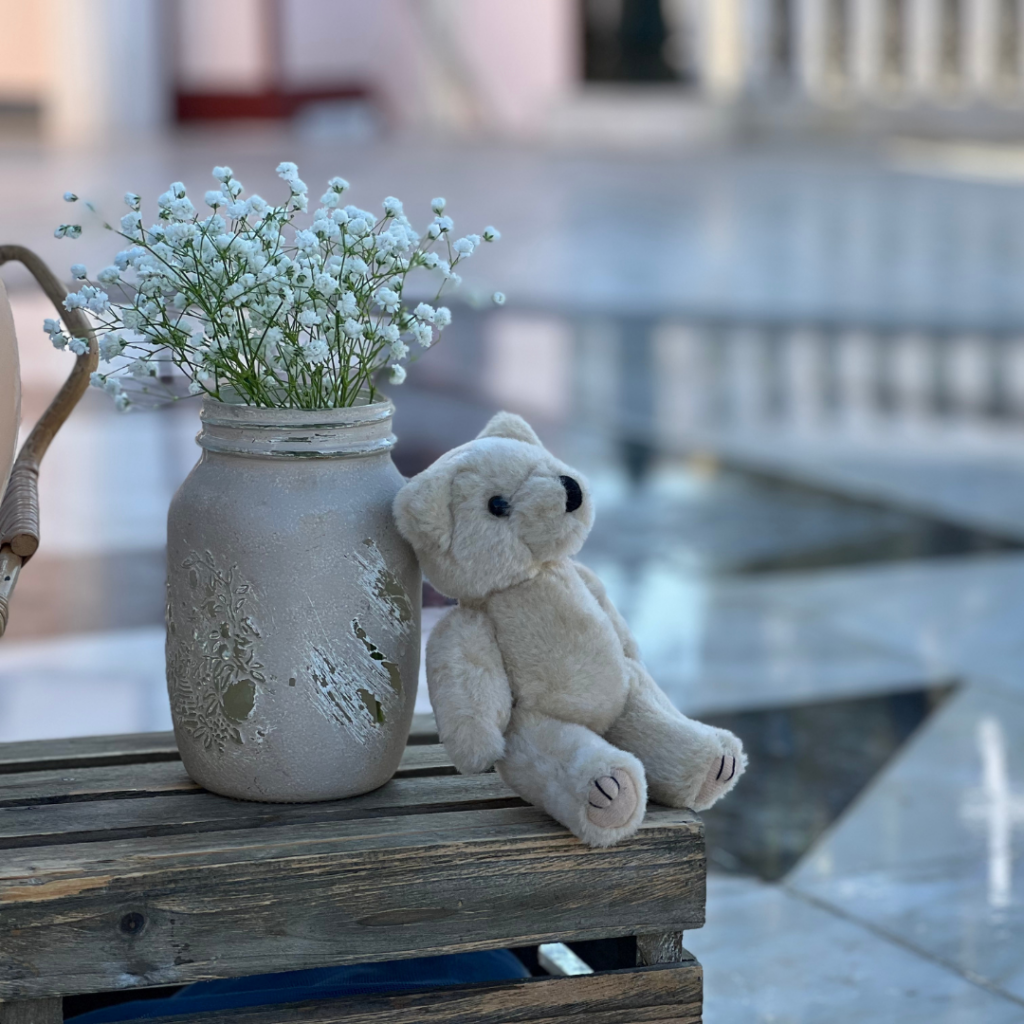 Στολισμός βάπτισης με μπαλόνια και αρκουδάκια