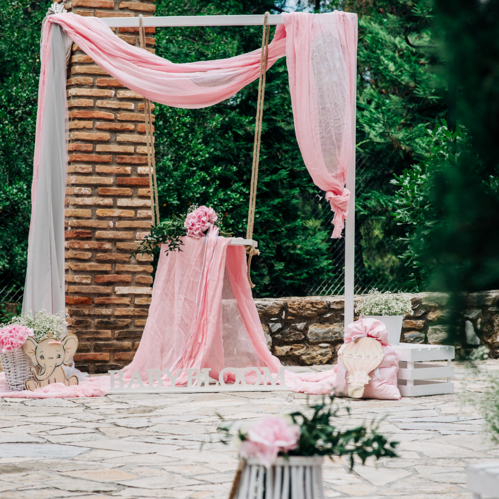 στολισμός βάπτισης για κορίτσι με θέμα ελεφαντάκι