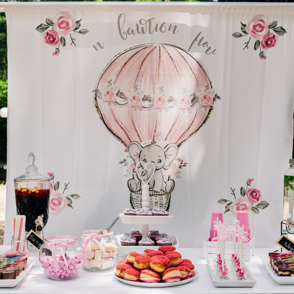 candy bar βάπτισης για κορίτσι με θέμα ελεφαντάκι