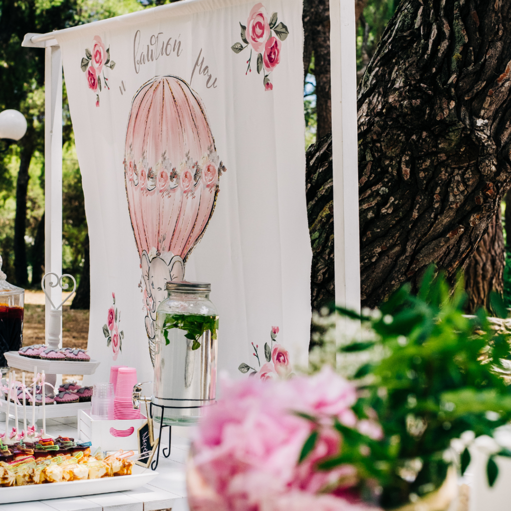 candy bar βάπτισης για κορίτσι με θέμα ελεφαντάκι