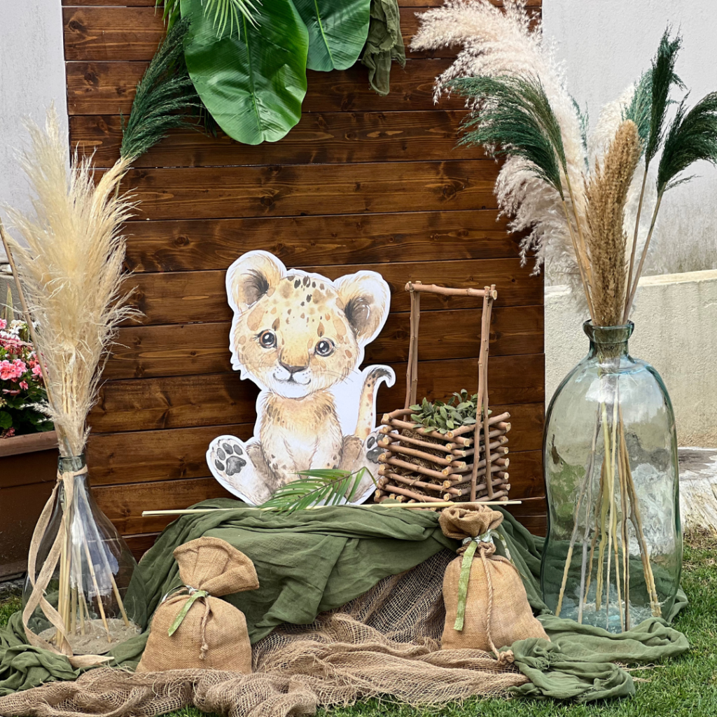 στολισμός βάπτισης με θέμα το λιονταράκι