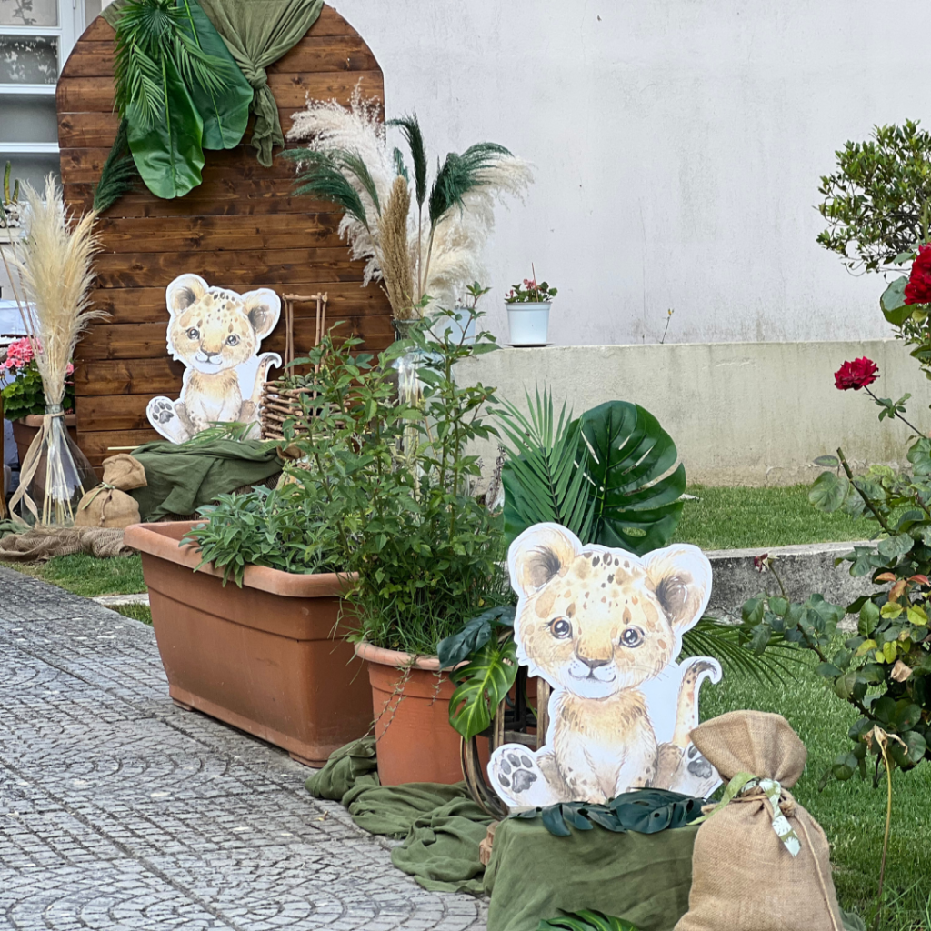 στολισμός βάπτισης με θέμα το λιονταράκι