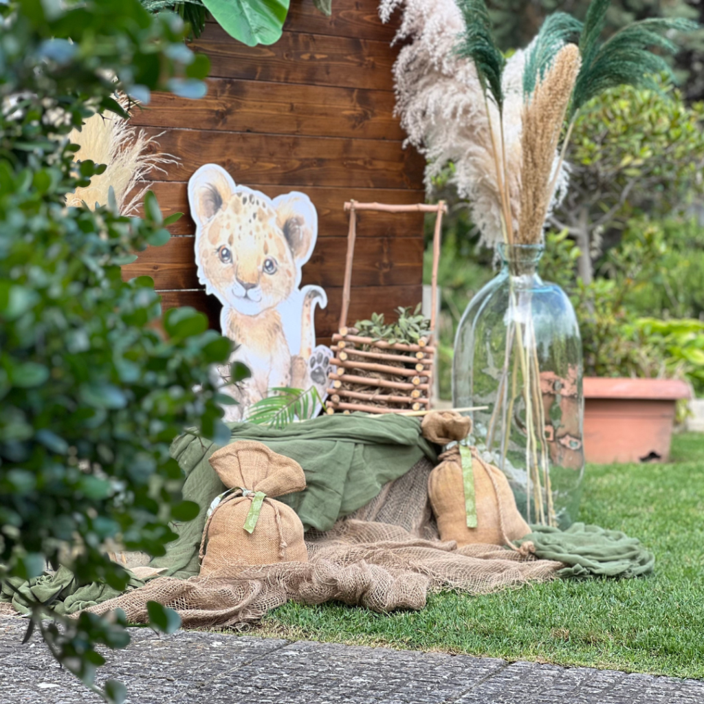 στολισμός βάπτισης με θέμα το λιονταράκι