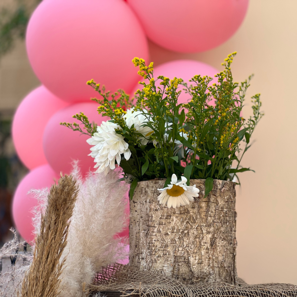 στολισμός βάπτισης για κορίτσι με μπαλόνια