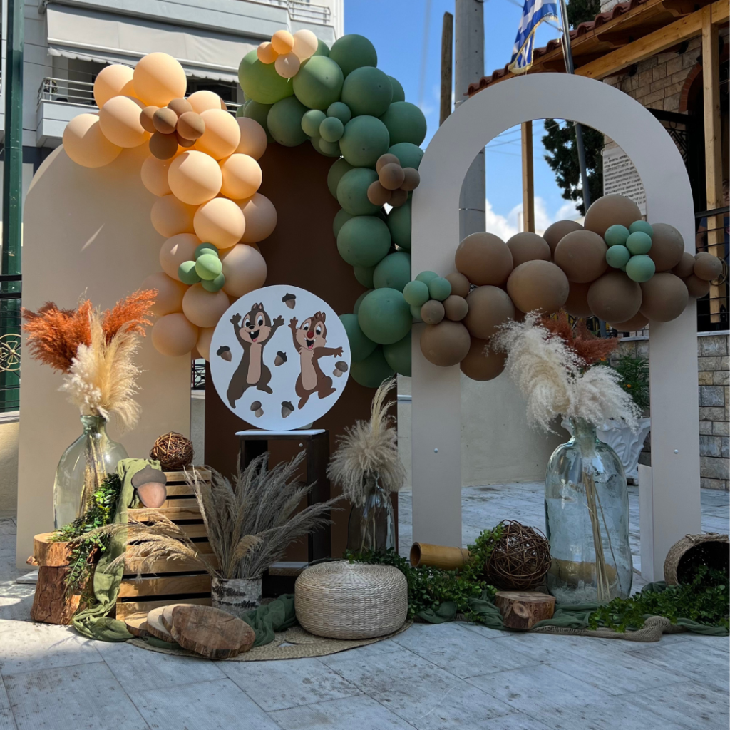 Στολισμός βάπτισης με σκιουράκια