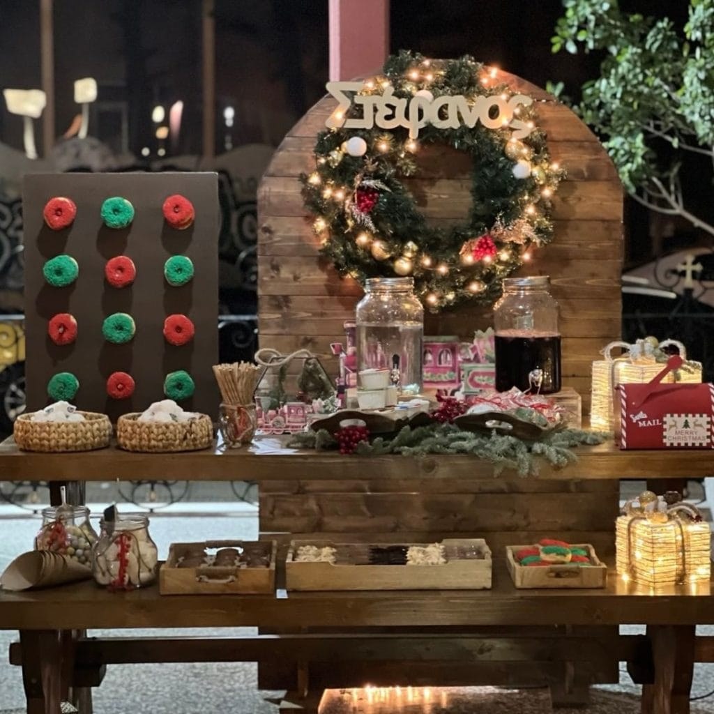 χριστουγεννιάτικο candy bar βάπτισης