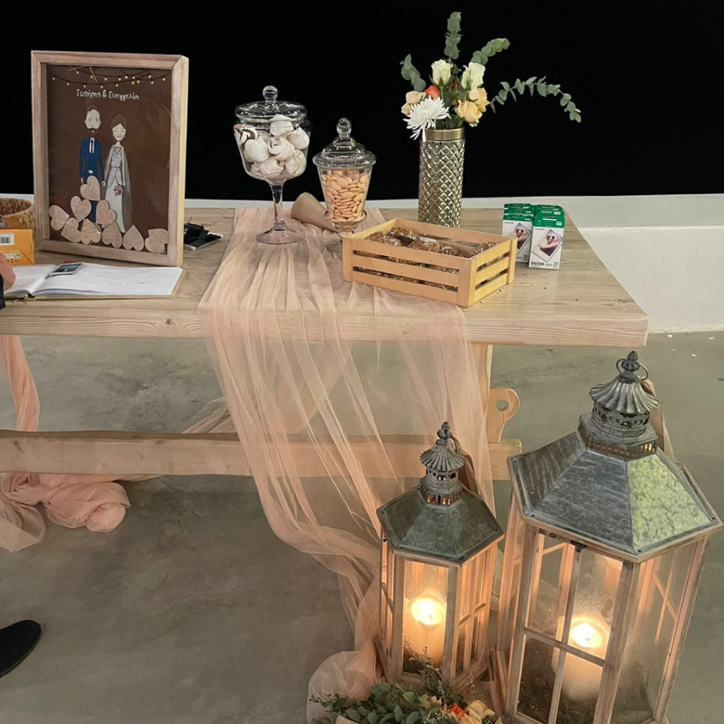 στολισμός δεξίωσης στη Μήλο