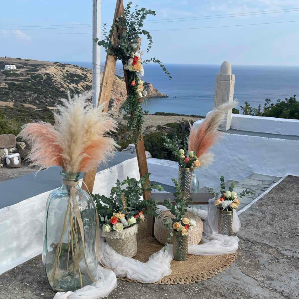 στολισμός γάμου με pampas grass