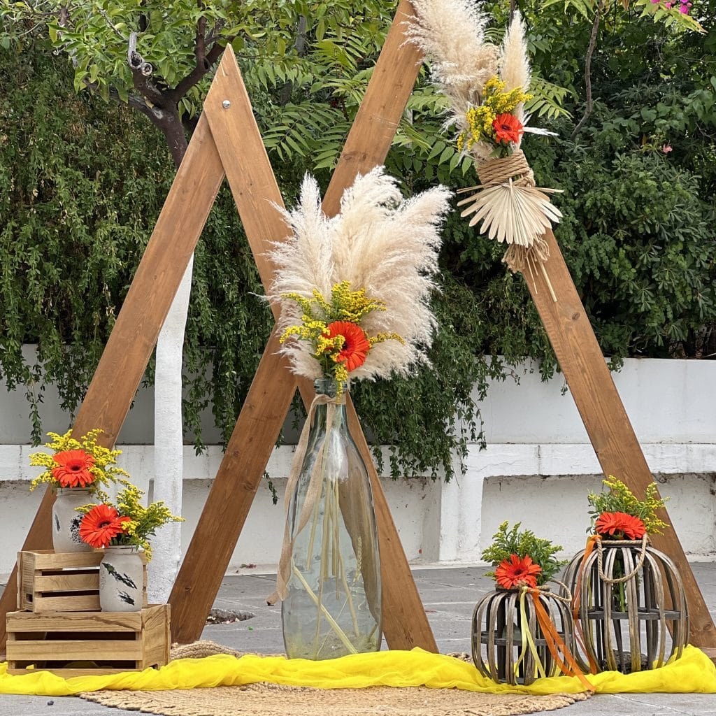 Στολισμός βάπτισης με ηλιοτρόπια