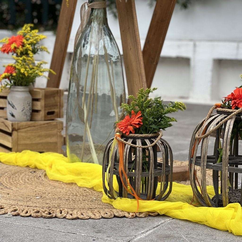 Στολισμός βάπτισης με ηλιοτρόπια