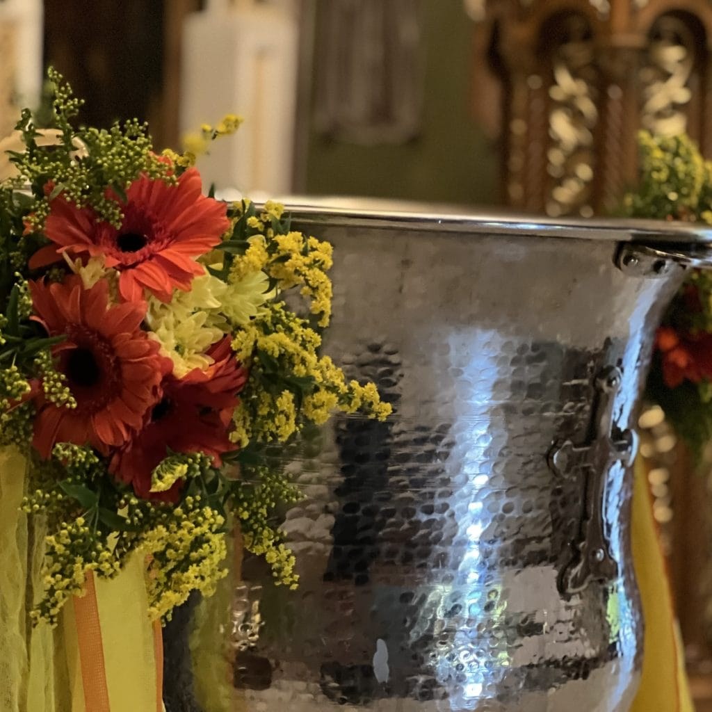 Στολισμός κολυμπήθρας με ηλιοτρόπια