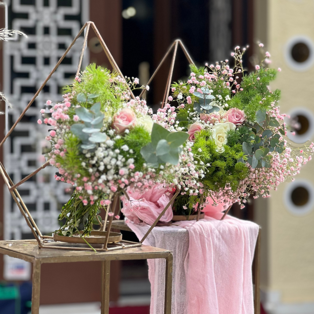 ρομαντικός στολισμός βάπτισης για κορίτσι