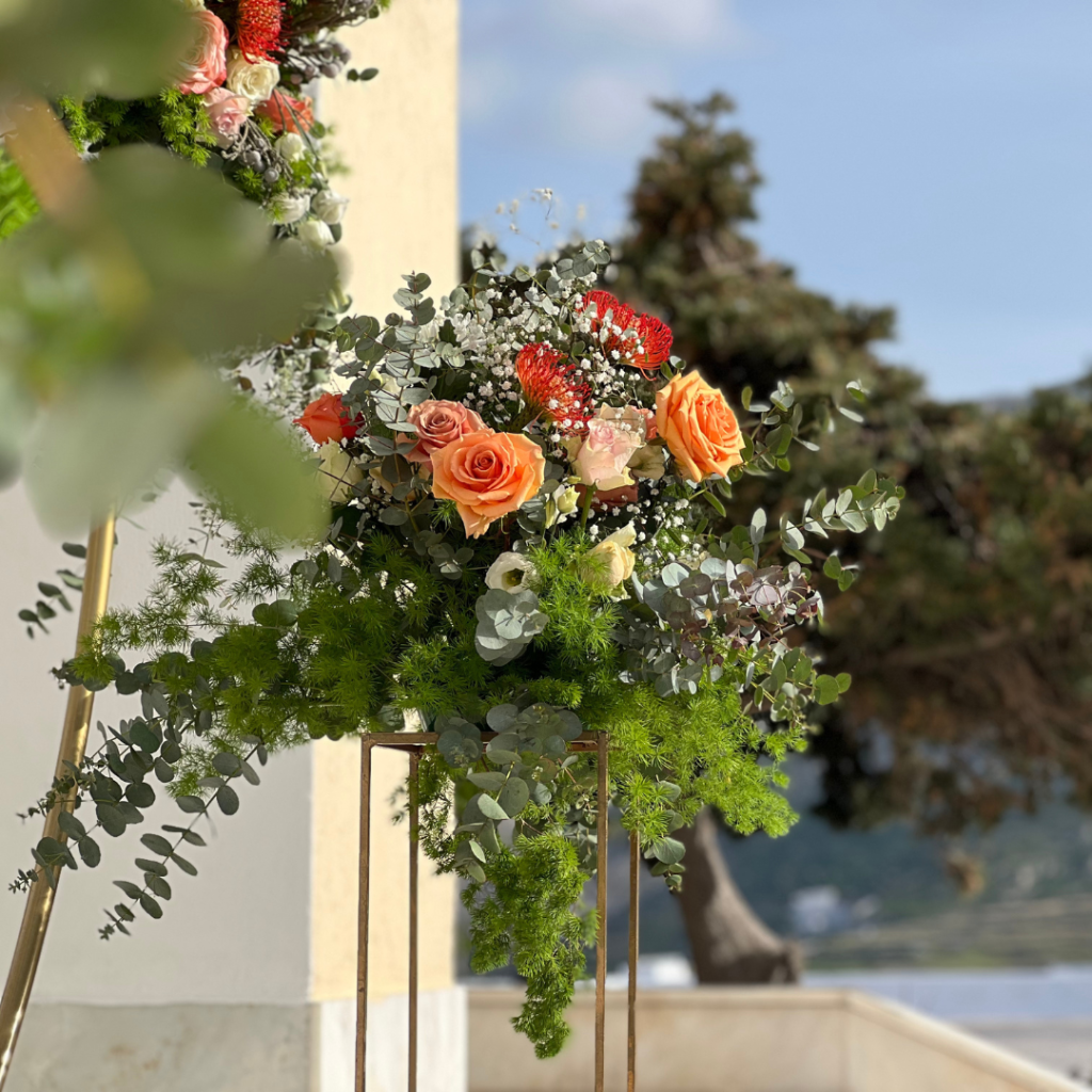 destination wedding in Santorini - wedding decoration