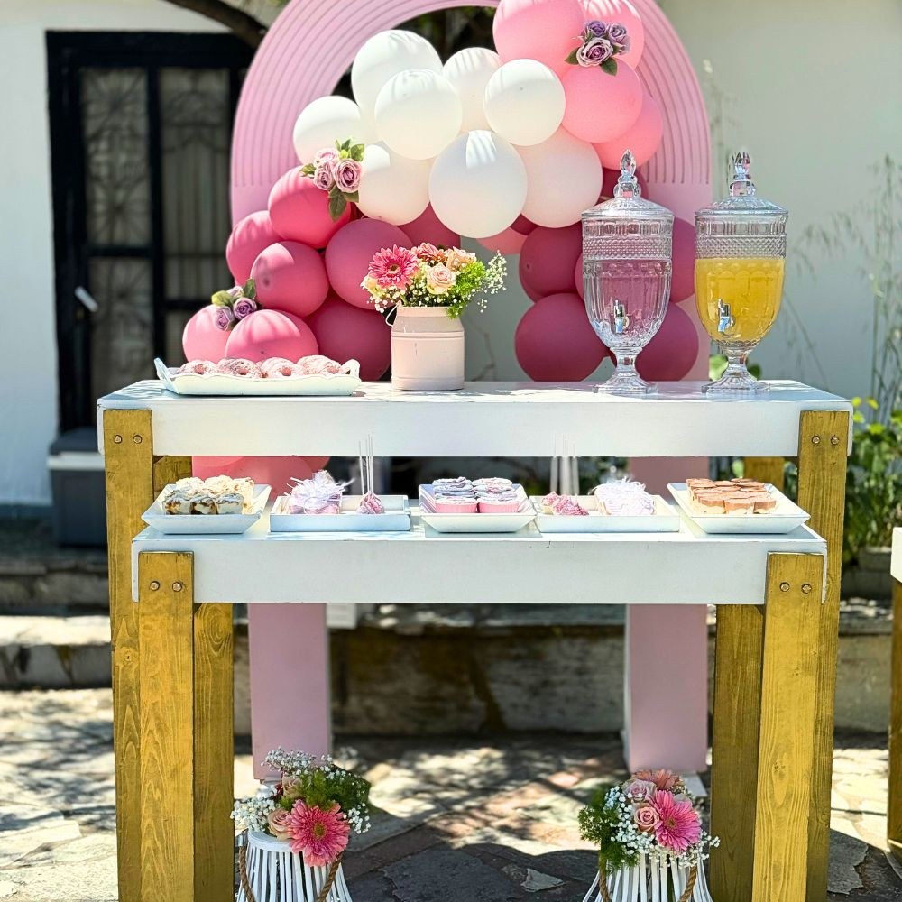 candy bar βάπτισης με θέμα την πεταλούδα