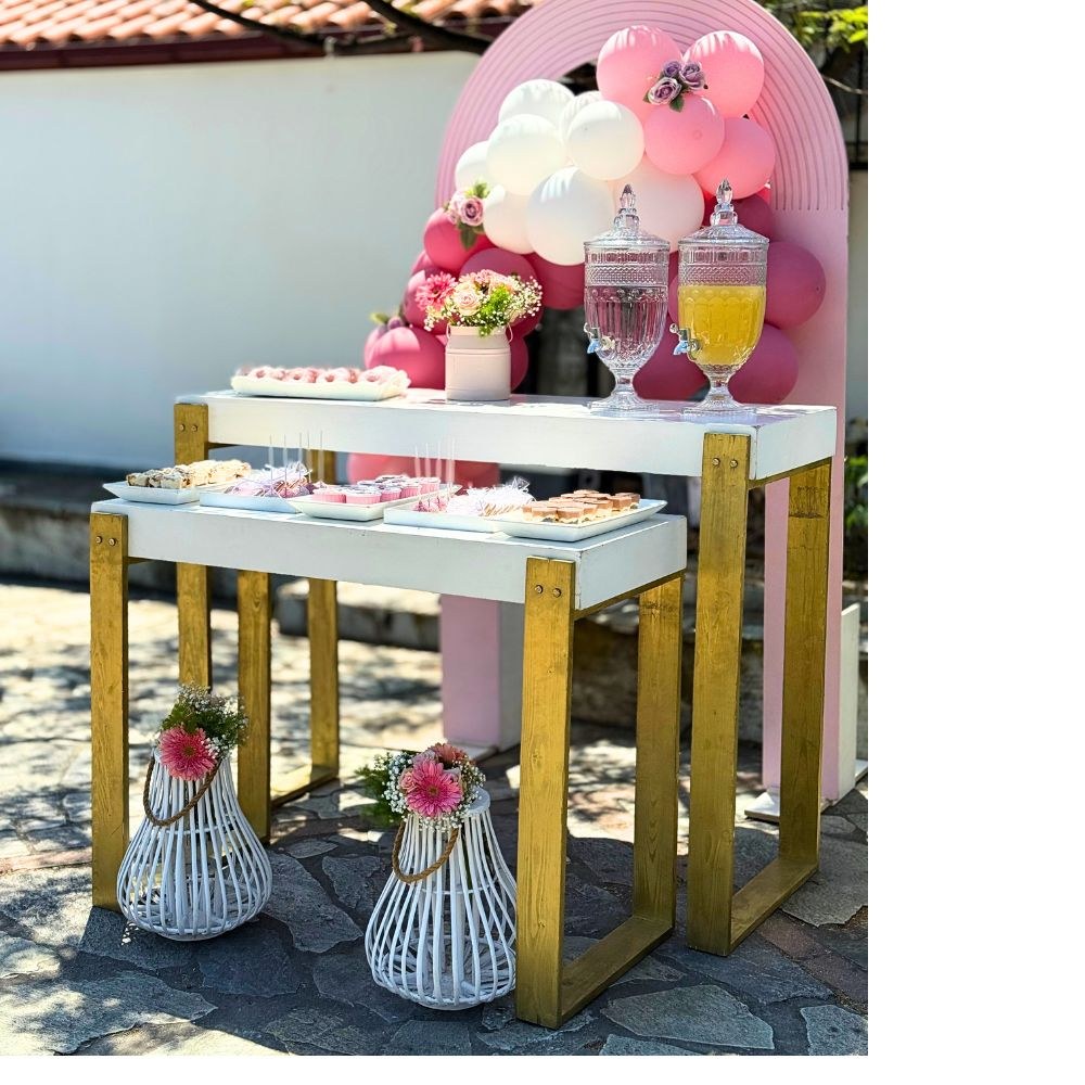 candy bar βάπτισης με θέμα την πεταλούδα