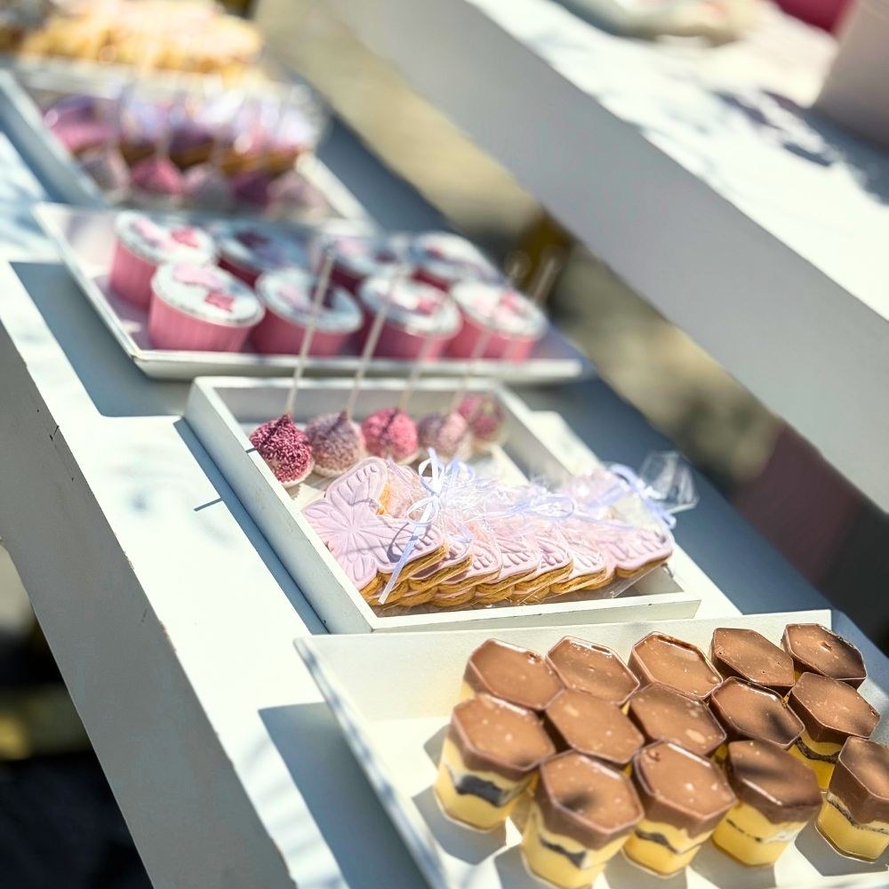 candy bar βάπτισης με θέμα την πεταλούδα