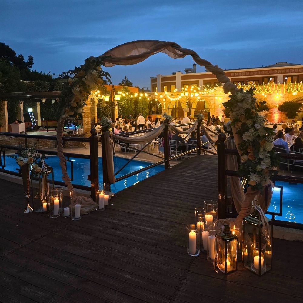 στολισμός δεξίωσης στο κτήμα Εύπολις