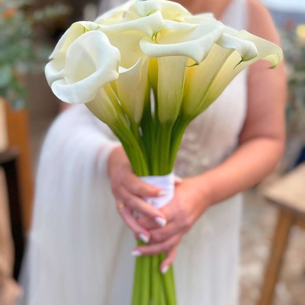 νυφική ανθοδέσμη με κάλλες