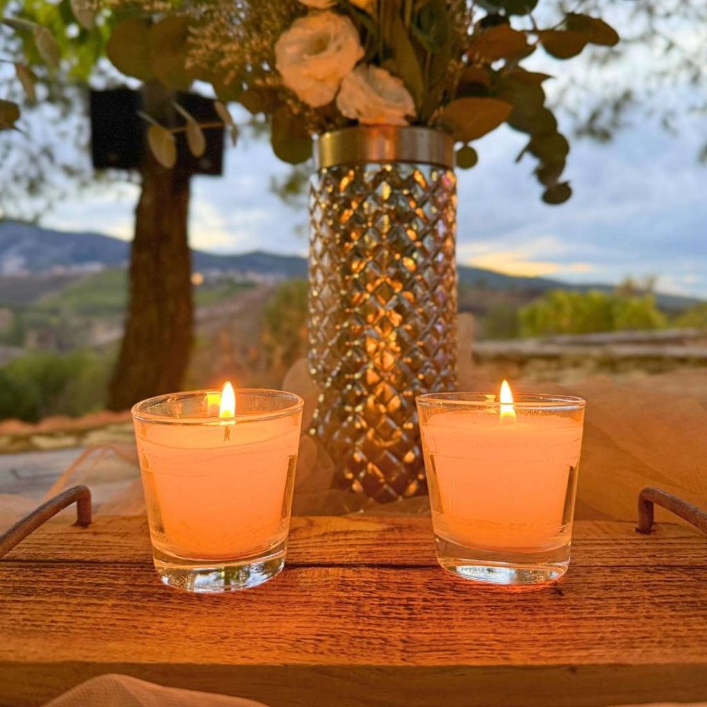 τραπέζι ευχών με fairy lights