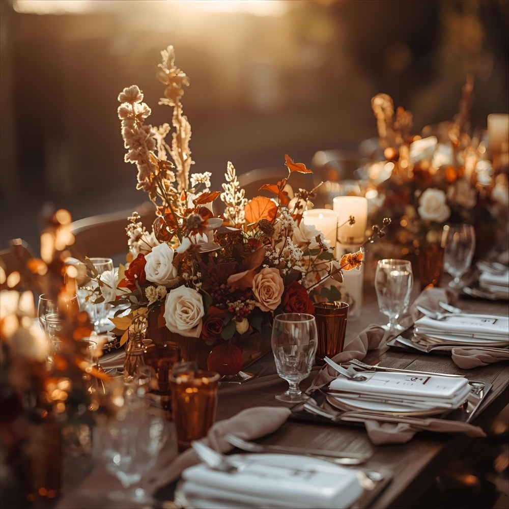 φθινοπωρινός στολισμός γάμου